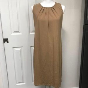 J JILL Tan Sleeveless Wearever Sheath Dress S